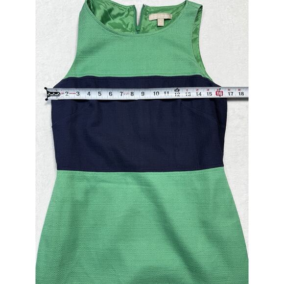 Banana Republic Navy And Green Striped Dress 100% Cotton Sz. 8 - Picture 5 of 5